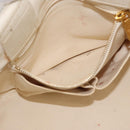 PRADA Canapa MM Hand Bag Denim White Gold Auth BSZ344-23