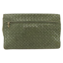 BOTTEGA VENETA INTRECCIATO Shoulder Bag Leather Khaki Gold Auth BSZ346-2