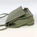 BOTTEGA VENETA INTRECCIATO Shoulder Bag Leather Khaki Gold Auth BSZ346-3
