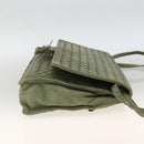 BOTTEGA VENETA INTRECCIATO Shoulder Bag Leather Khaki Gold Auth BSZ346-4