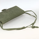 BOTTEGA VENETA INTRECCIATO Shoulder Bag Leather Khaki Gold Auth BSZ346-7