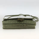 BOTTEGA VENETA INTRECCIATO Shoulder Bag Leather Khaki Gold Auth BSZ346-5