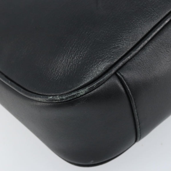 GUCCI Bamboo Hand Bag Leather 2way Black Gold 001 1638 Auth BSZ349
