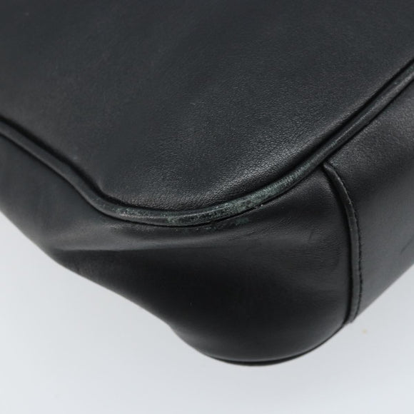 GUCCI Bamboo Hand Bag Leather 2way Black Gold 001 1638 Auth BSZ349