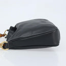 GUCCI Bamboo Hand Bag Leather 2way Black Gold 001 1638 Auth BSZ349-4