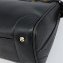 GUCCI Hand Bag Leather Black Gold Auth BSZ350-10