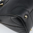 GUCCI Hand Bag Leather Black Gold Auth BSZ350-13