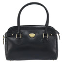 GUCCI Hand Bag Leather Black Gold Auth BSZ350-2