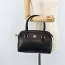 GUCCI Hand Bag Leather Black Gold Auth BSZ350-22