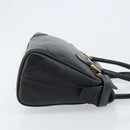 GUCCI Hand Bag Leather Black Gold Auth BSZ350-4