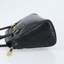 GUCCI Hand Bag Leather Black Gold Auth BSZ350-5
