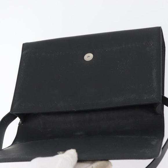 GUCCI Shoulder Bag Leather Black Silver 001 3064 Auth BSZ351
