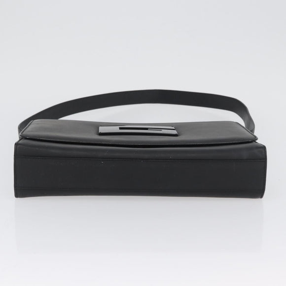 GUCCI Shoulder Bag Leather Black Silver 001 3064 Auth BSZ351
