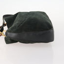 GUCCI Bamboo Shoulder Bag Suede 2way Green Gold 001 3754 Auth BSZ354-5