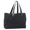 CHANEL New Travel Line Tote Bag Nylon Black Gold CC Auth BSZ356-1