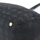 CHANEL New Travel Line Tote Bag Nylon Black Gold CC Auth BSZ356-16