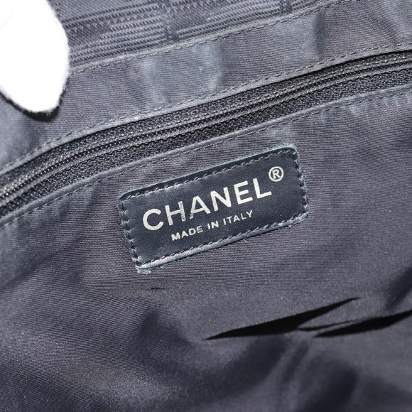 CHANEL New Travel Line Tote Bag Nylon Black Gold CC Auth BSZ356