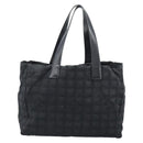 CHANEL New Travel Line Tote Bag Nylon Black Gold CC Auth BSZ356-13