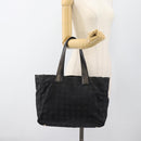 CHANEL New Travel Line Tote Bag Nylon Black Gold CC Auth BSZ356-25