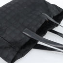 CHANEL New Travel Line Tote Bag Nylon Black Gold CC Auth BSZ356-6