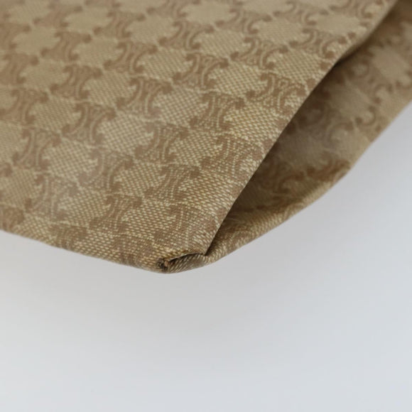 CELINE Macadam Canvas Hand Bag PVC Beige Gold Auth BSZ357
