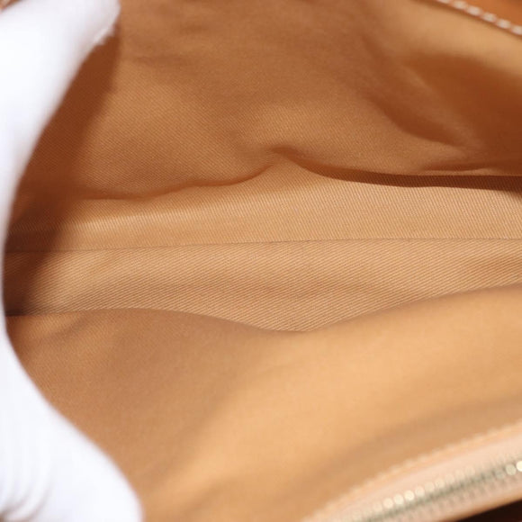 CELINE C Macadam Canvas Hand Bag Navy Gold Auth BSZ358V