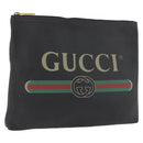 GUCCI Clutch Bag Leather Black 500981 Auth BSZ359-1