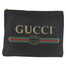 GUCCI Clutch Bag Leather Black 500981 Auth BSZ359-13