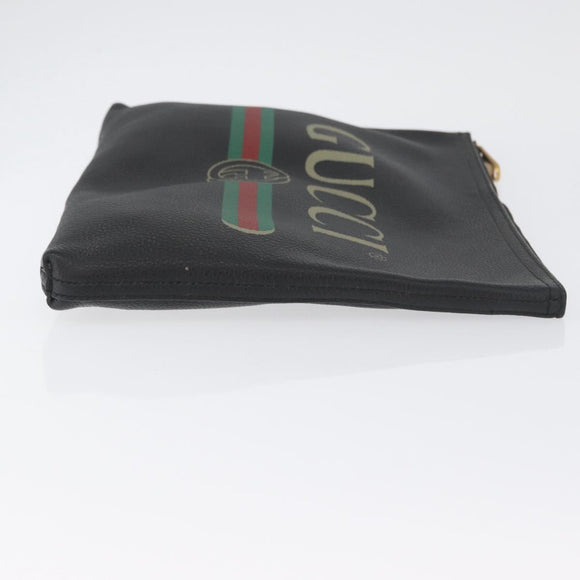 GUCCI Clutch Bag Leather Black 500981 Auth BSZ359