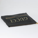 GUCCI Clutch Bag Leather Black 500981 Auth BSZ359-5