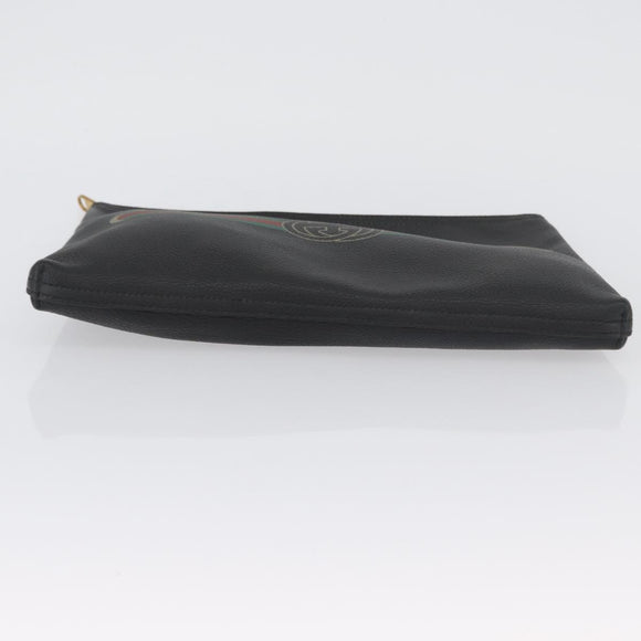 GUCCI Clutch Bag Leather Black 500981 Auth BSZ359