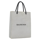 BALENCIAGA Shopping Tote Bag Tote Bag Coated Canvas Silver 693805 Auth BSZ360-1