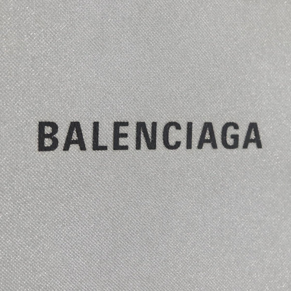 BALENCIAGA Shopping Tote Bag Tote Bag Coated Canvas Silver 693805 Auth BSZ360