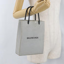 BALENCIAGA Shopping Tote Bag Tote Bag Coated Canvas Silver 693805 Auth BSZ360-20