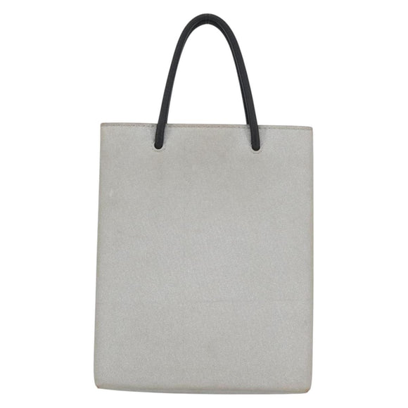 BALENCIAGA Shopping Tote Bag Tote Bag Coated Canvas Silver 693805 Auth BSZ360