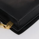 CELINE Schoudertas met paardenkoets Leer Zwart Goud Auth BSZ366-9