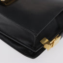 CELINE Horse Carriage Shoulder Bag Leather Black Gold Auth BSZ366-11