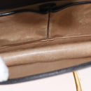 CELINE Schoudertas met paardenkoets Leer Zwart Goud Auth BSZ366-10
