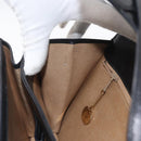 CELINE Schoudertas met paardenkoets Leer Zwart Goud Auth BSZ366-23