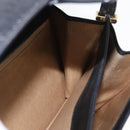 CELINE Schoudertas met paardenkoets Leer Zwart Goud Auth BSZ366-24