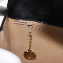 CELINE Schoudertas met paardenkoets Leer Zwart Goud Auth BSZ366-25
