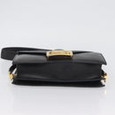 CELINE Schoudertas met paardenkoets Leer Zwart Goud Auth BSZ366-5