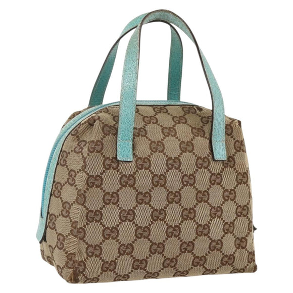 GUCCI GG Canvas Hand Bag Beige 124542 0416 Auth BSZ369