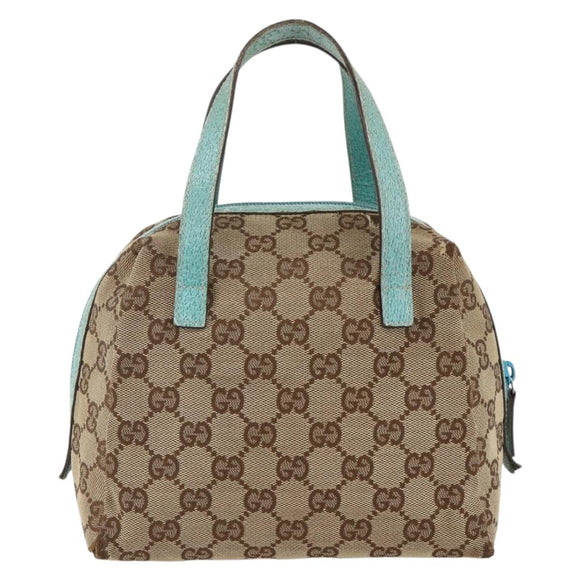 GUCCI GG Canvas Hand Bag Beige 124542 0416 Auth BSZ369