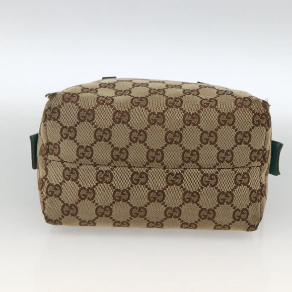 GUCCI GG Canvas Hand Bag Beige 124542 0416 Auth BSZ369