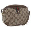 GUCCI GG Supreme Web Sherry Line Bag PVC Beige Gold 89 02 066i Auth BSZ370-1