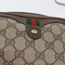 GUCCI GG Supreme Web Sherry Line Bag PVC Beige Gold 89 02 066i Auth BSZ370-18