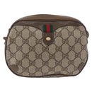 GUCCI GG Supreme Web Sherry Line Bag PVC Beige Gold 89 02 066i Auth BSZ370-13