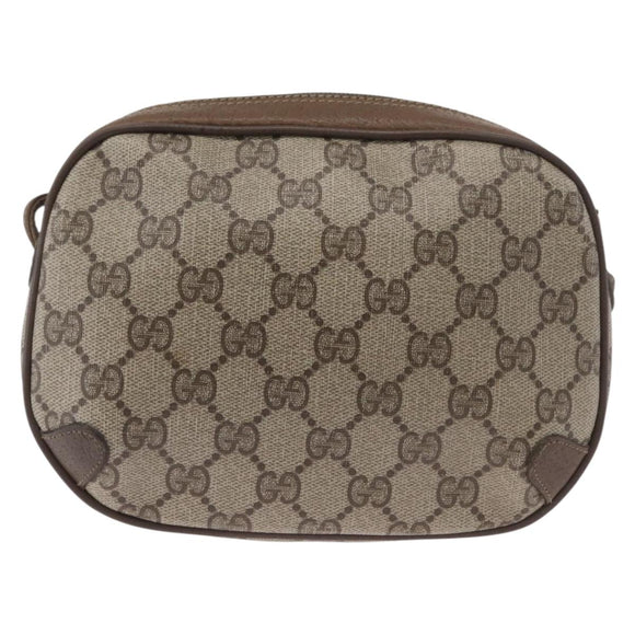 GUCCI GG Supreme Web Sherry Line Bag PVC Beige Gold 89 02 066i Auth BSZ370
