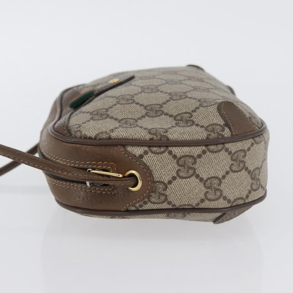 GUCCI GG Supreme Web Sherry Line Bag PVC Beige Gold 89 02 066i Auth BSZ370
